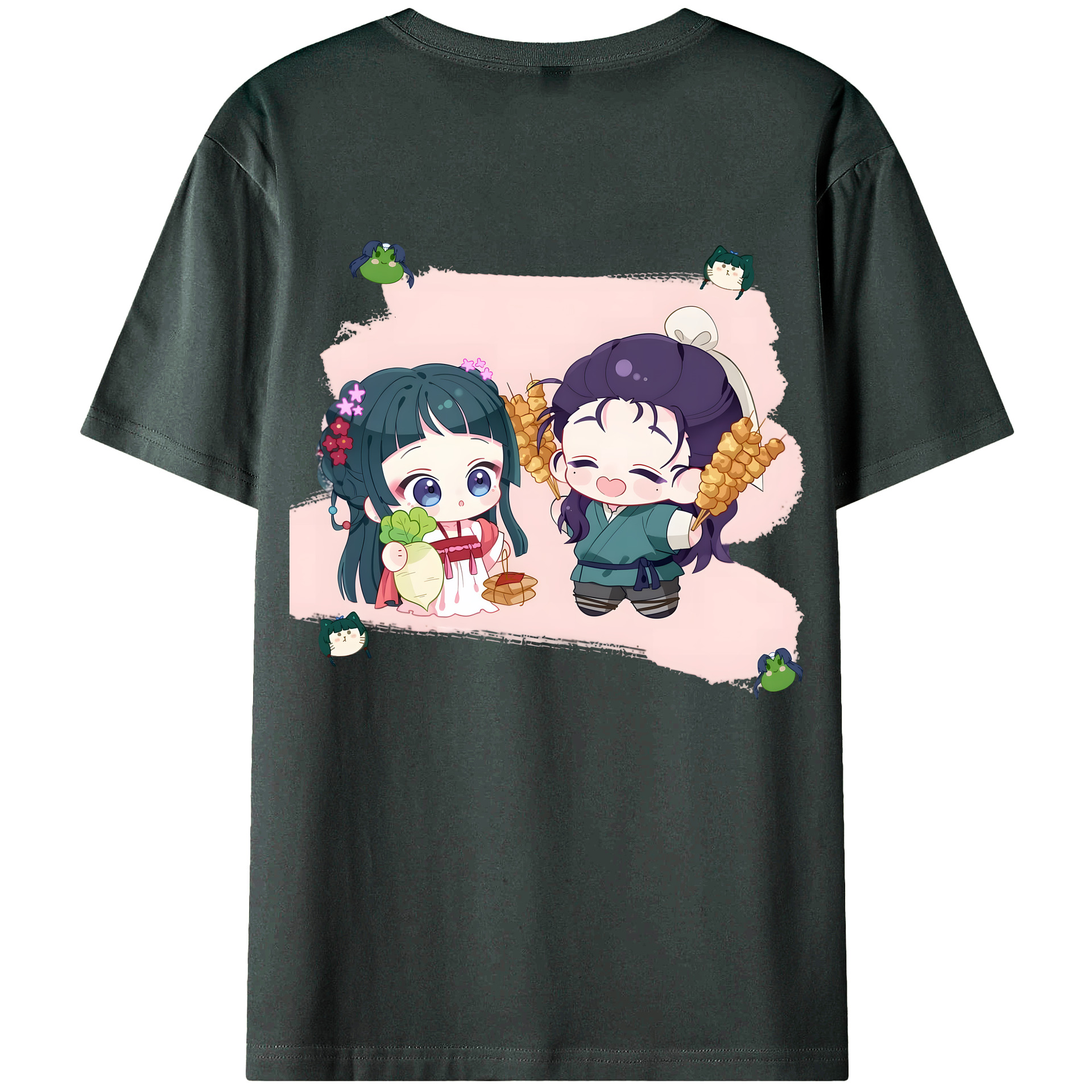 （画像用） 薬屋のひとりごと The Apothecary Diaries 綿100％ メンズ半袖Tシャツ（バックプリント） 通気性